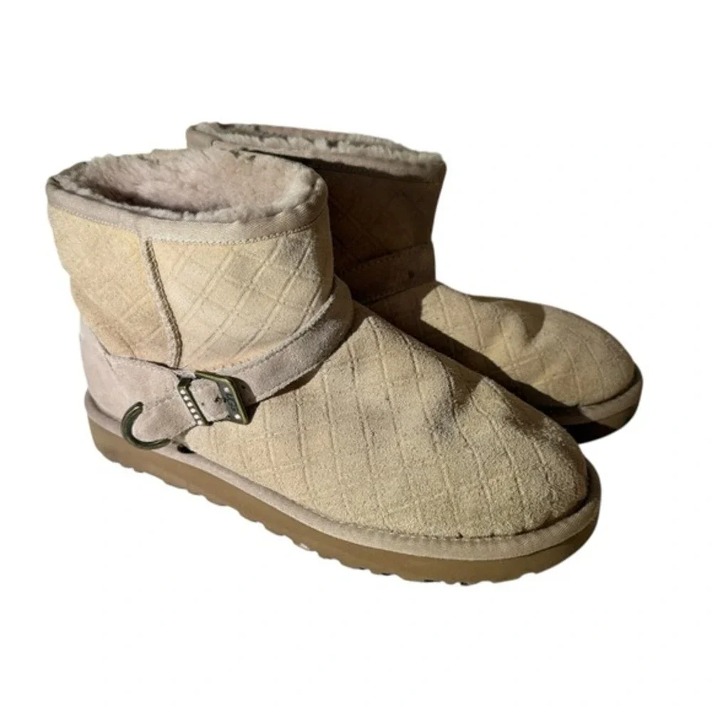 Ugg Brown Boot Marilu Double Diamond Swarovski Crystal Size 9 US‎